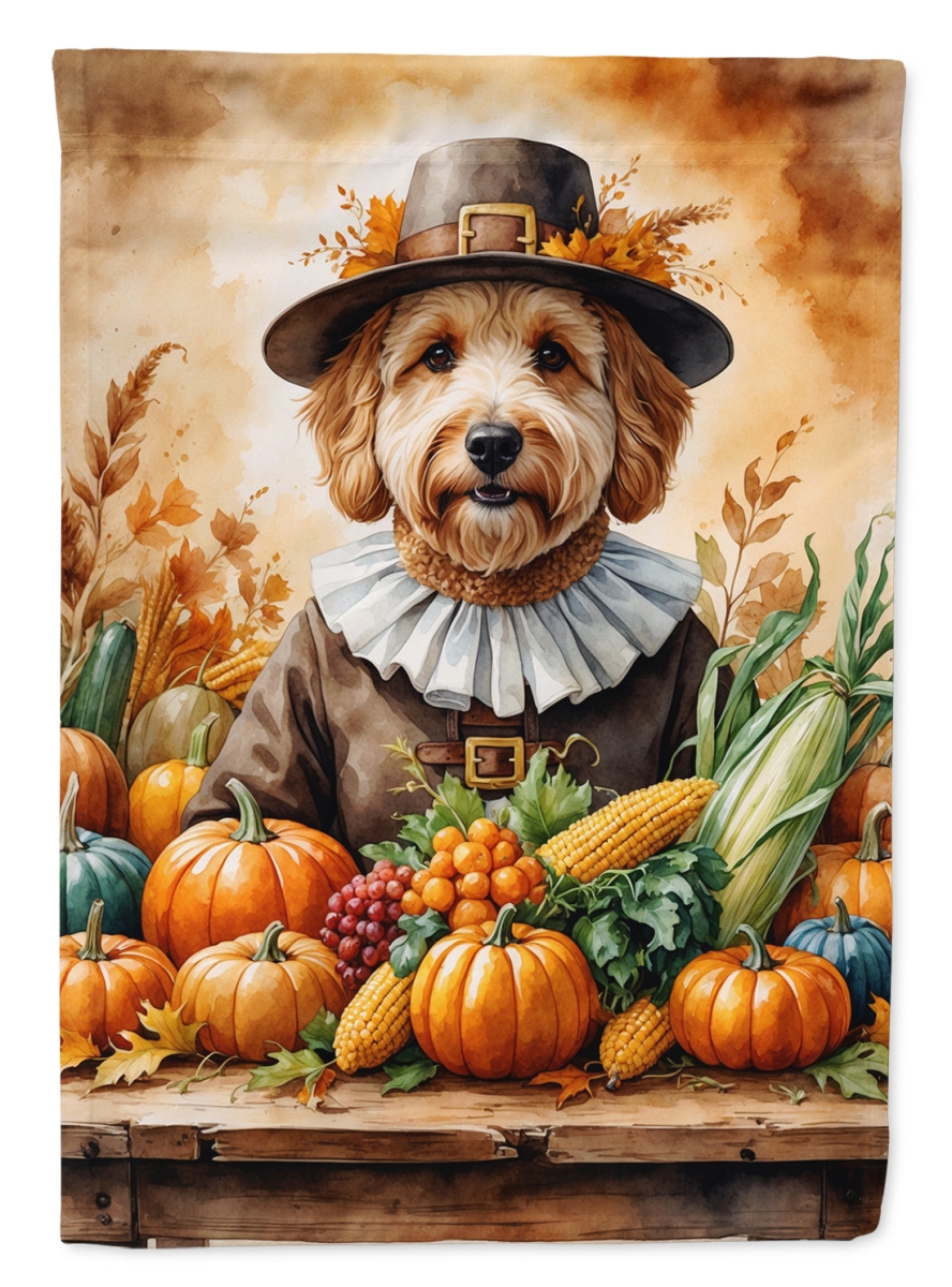 DAC8318CHF 40 x 28 in. Goldendoodle Thanksgiving House Flag