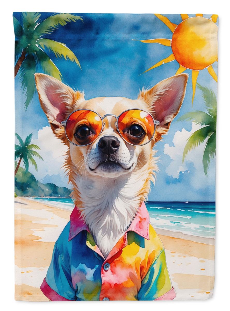 DAC8267CHF 40 x 28 in. Chihuahua Summer Beach Time House Flag