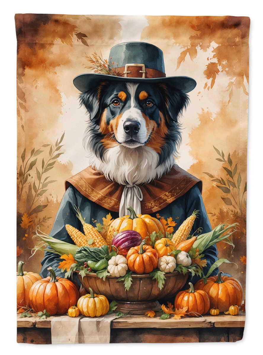 DAC8298CHF 40 x 28 in. Australian Shepherd Thanksgiving House Flag