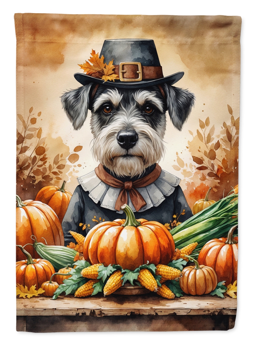 DAC8334CHF 40 x 28 in. Schnauzer Thanksgiving House Flag