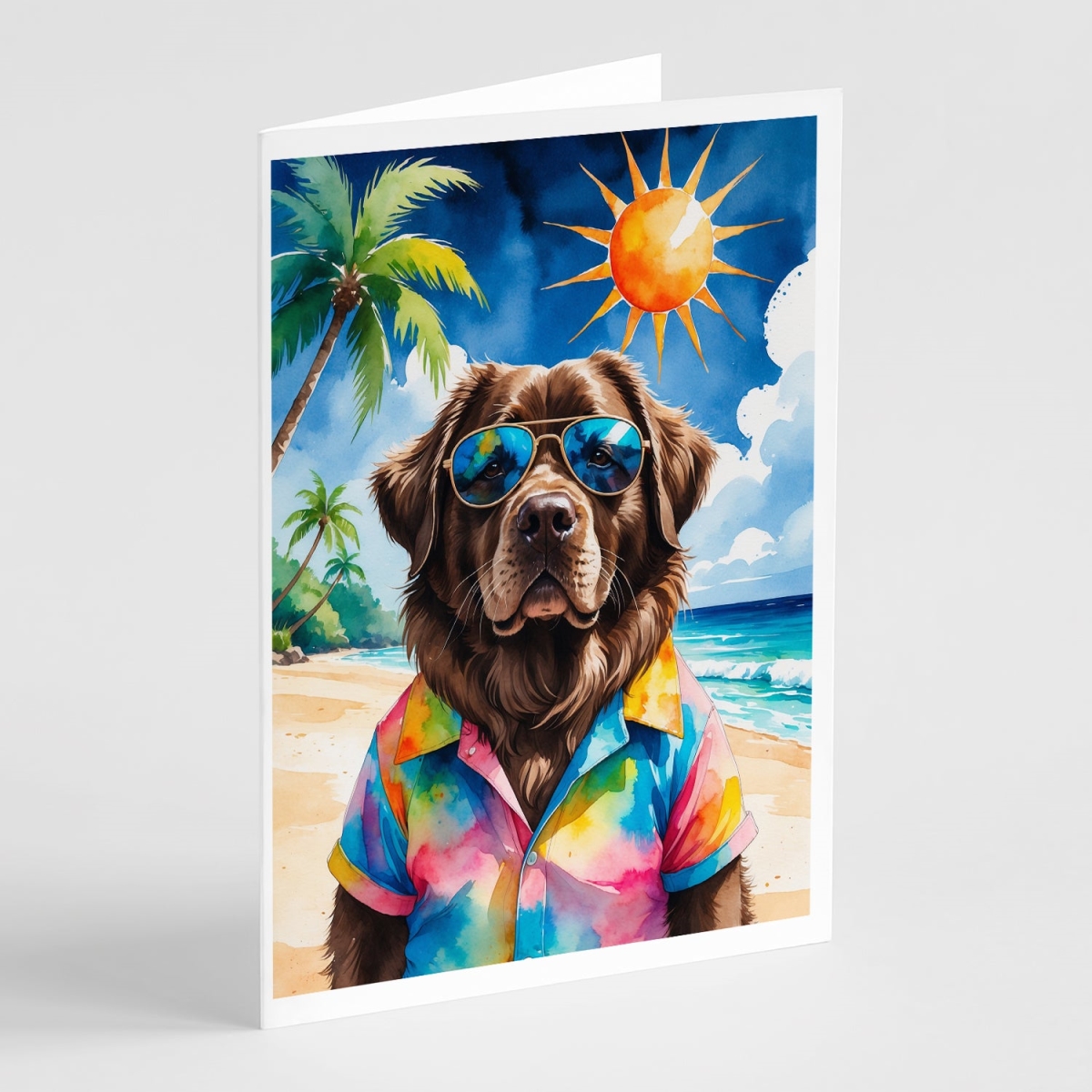 DAC8285GCA7P 5 x 7 in. Chocolate Found Land Summer Beach Time Greeting Cards - Pack of 8
