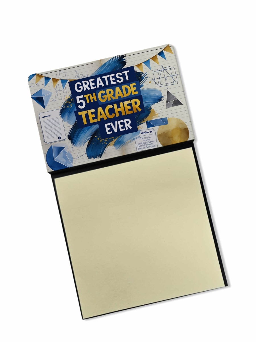 DAC8758TSN 5.25 x 3.25 in. Greatest 5th Grade Teacher Ever Funny Sticky Note Holder for Teachers Gift