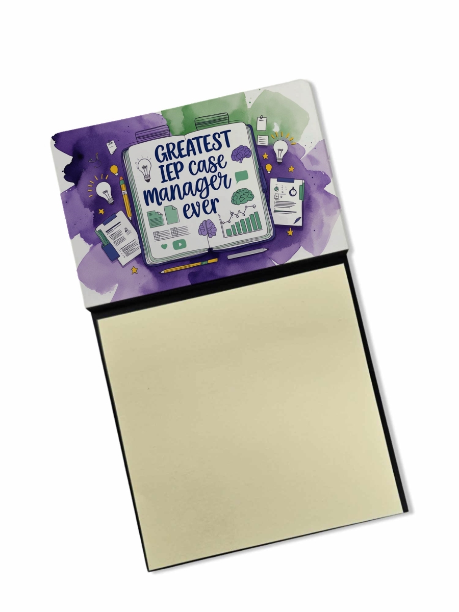 DAC8830TSN 5.25 x 3.25 in. Greatest IEP Case Manager Ever Funny Sticky Note Holder for Teachers Gift