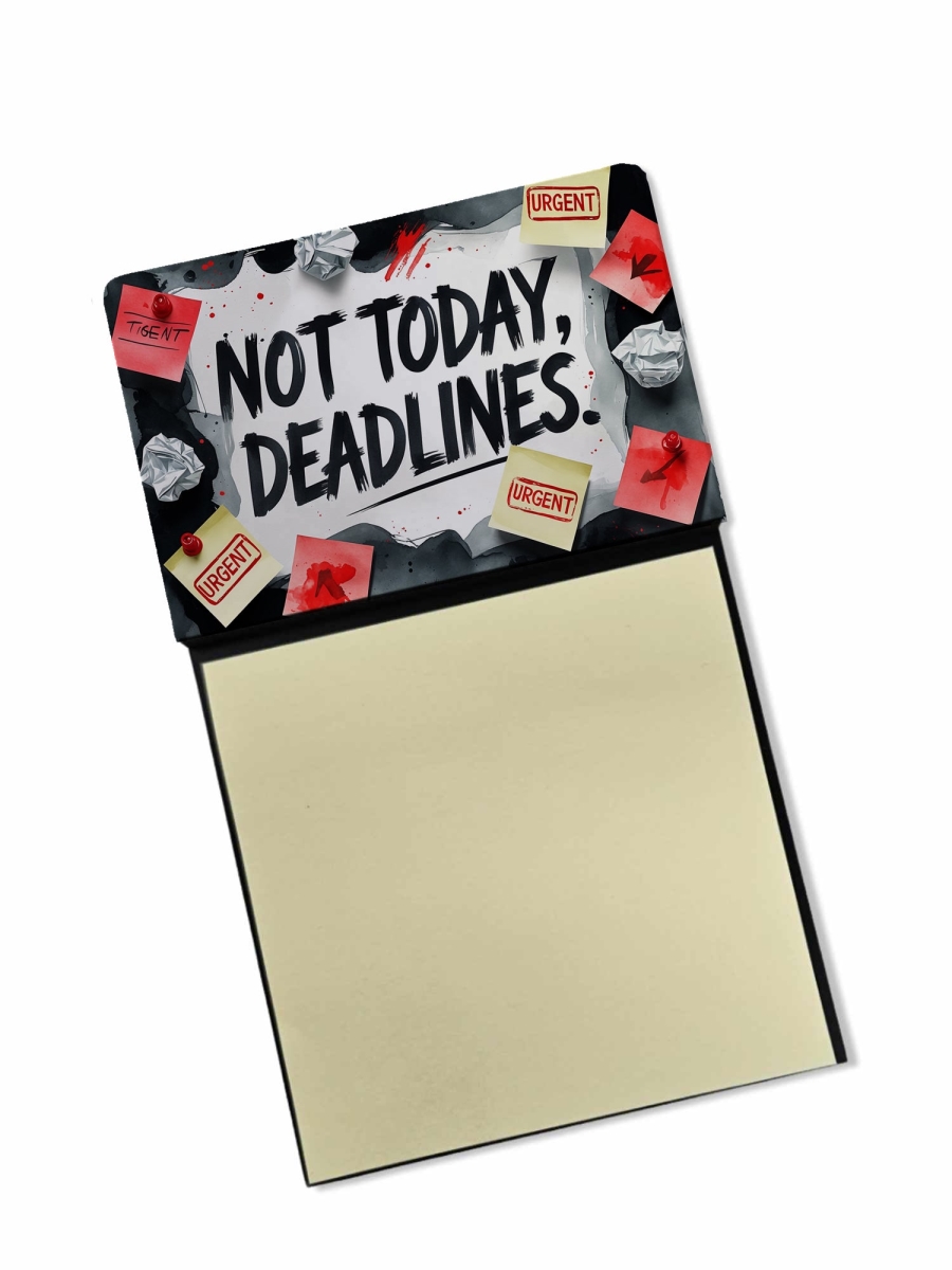 DAC8653SSN 5.25 x 3.25 in. Not Today Deadlines Funny Sticky Note Holder