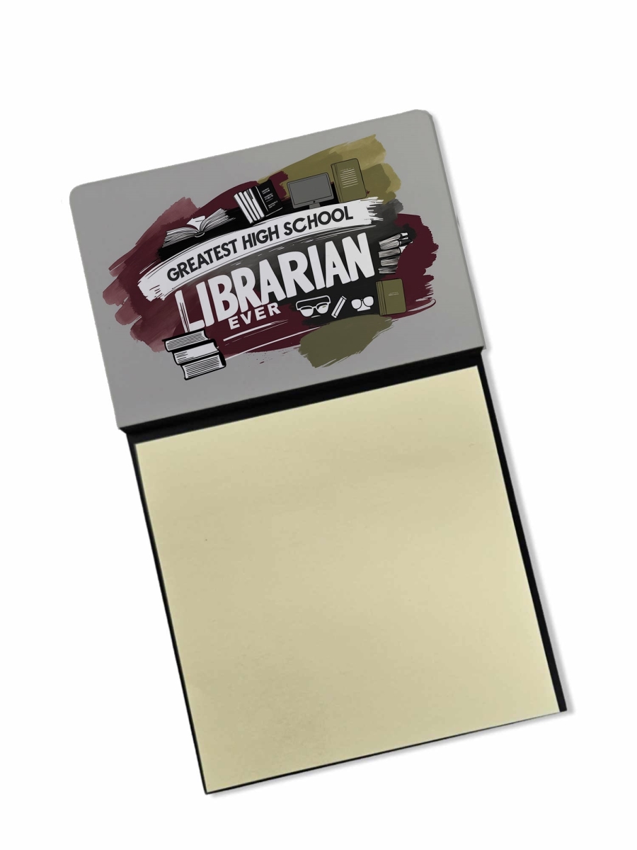DAC8825TSN 5.25 x 3.25 in. Greatest High School Librarian Ever Funny Sticky Note Holder for Teachers Gift