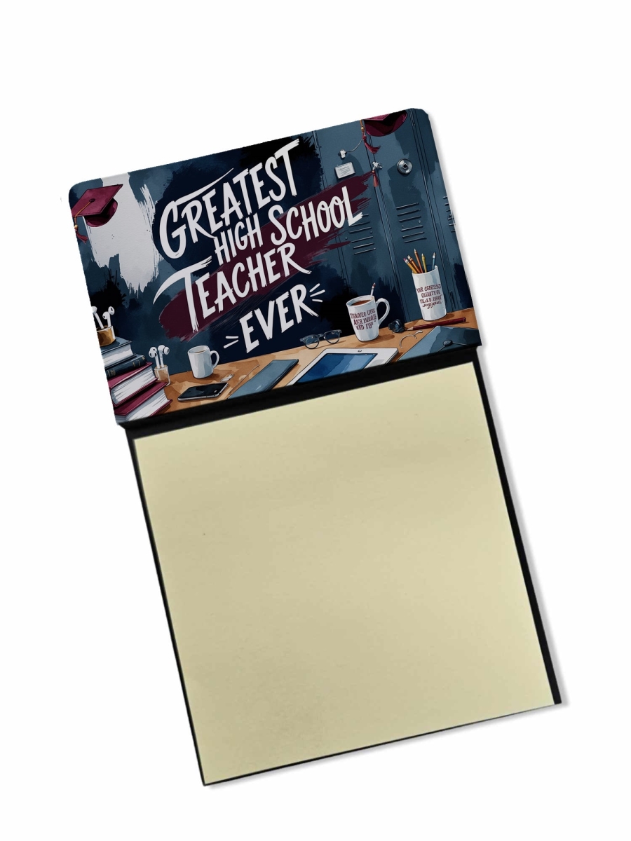 DAC8826TSN 5.25 x 3.25 in. Greatest High School Teacher Ever Funny Sticky Note Holder for Teachers Gift
