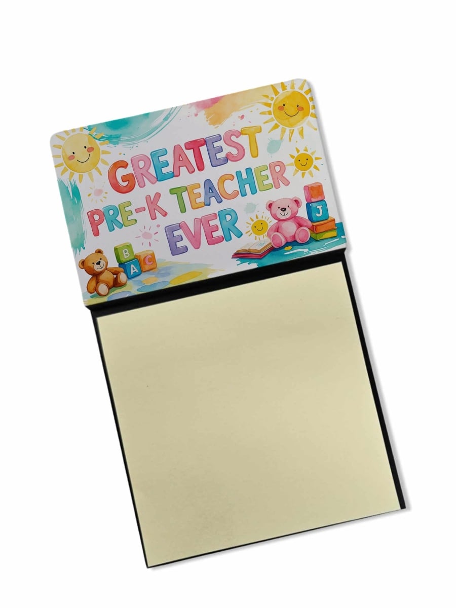 DAC8855TSN 5.25 x 3.25 in. Greatest Pre-K Teacher Ever Funny Sticky Note Holder for Teachers Gift
