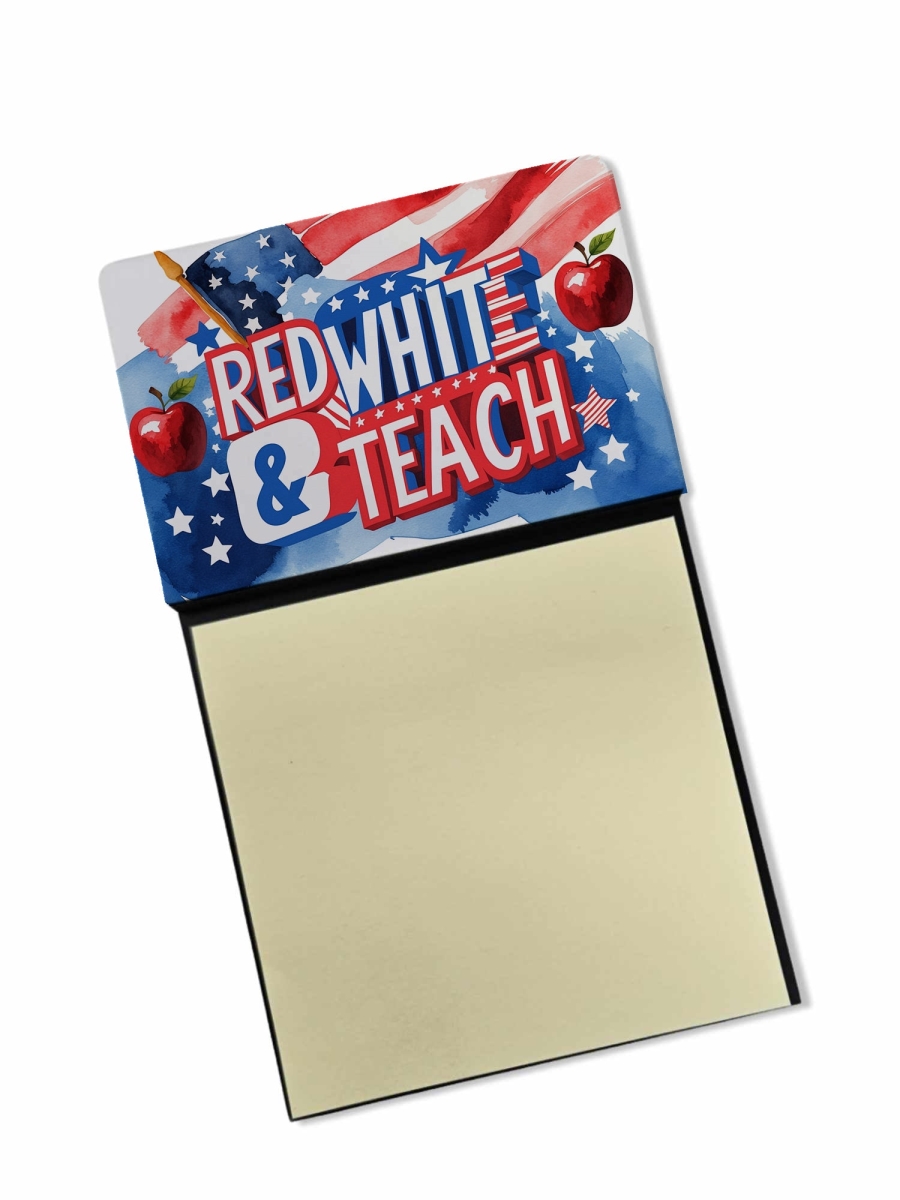 DAC8942TSN 5.25 x 3.25 in. Red, White & Teach Funny Sticky Note Holder for Teachers Gift