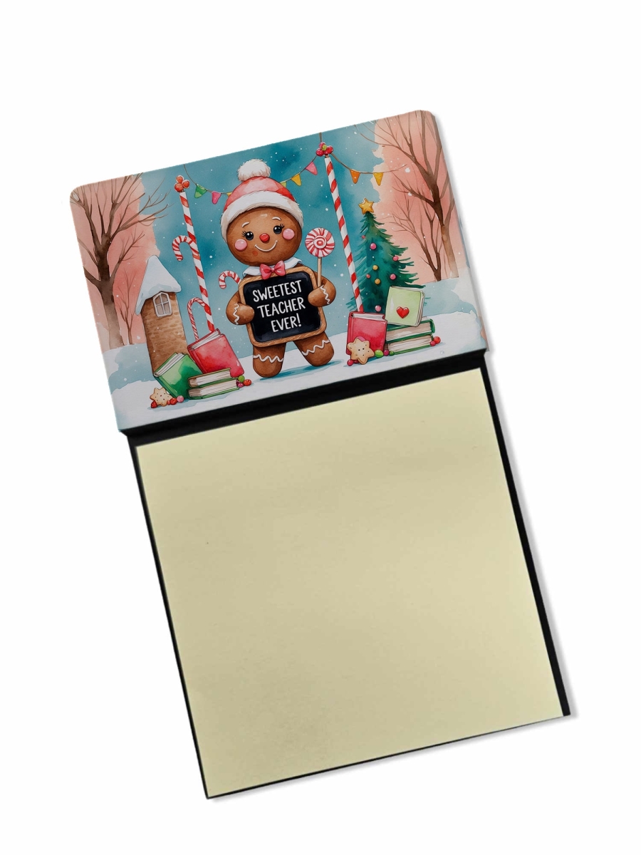 DAC8954TSN 5.25 x 3.25 in. Christmas Sweetest Teacher Ever Funny Sticky Note Holder for Teachers Gift