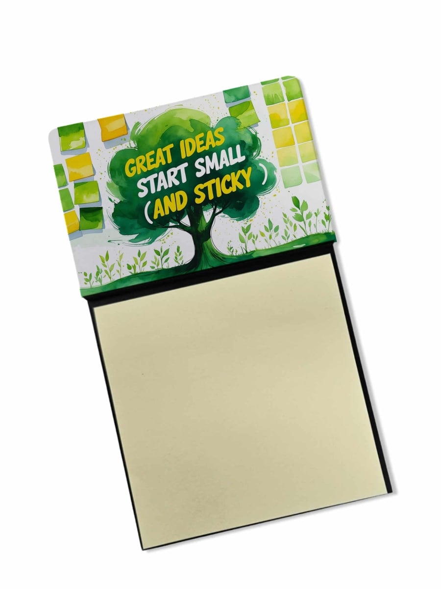 DAC8644SSN 5.25 x 3.25 in. Great Ideas Start Small & Sticky Funny Sticky Note Holder
