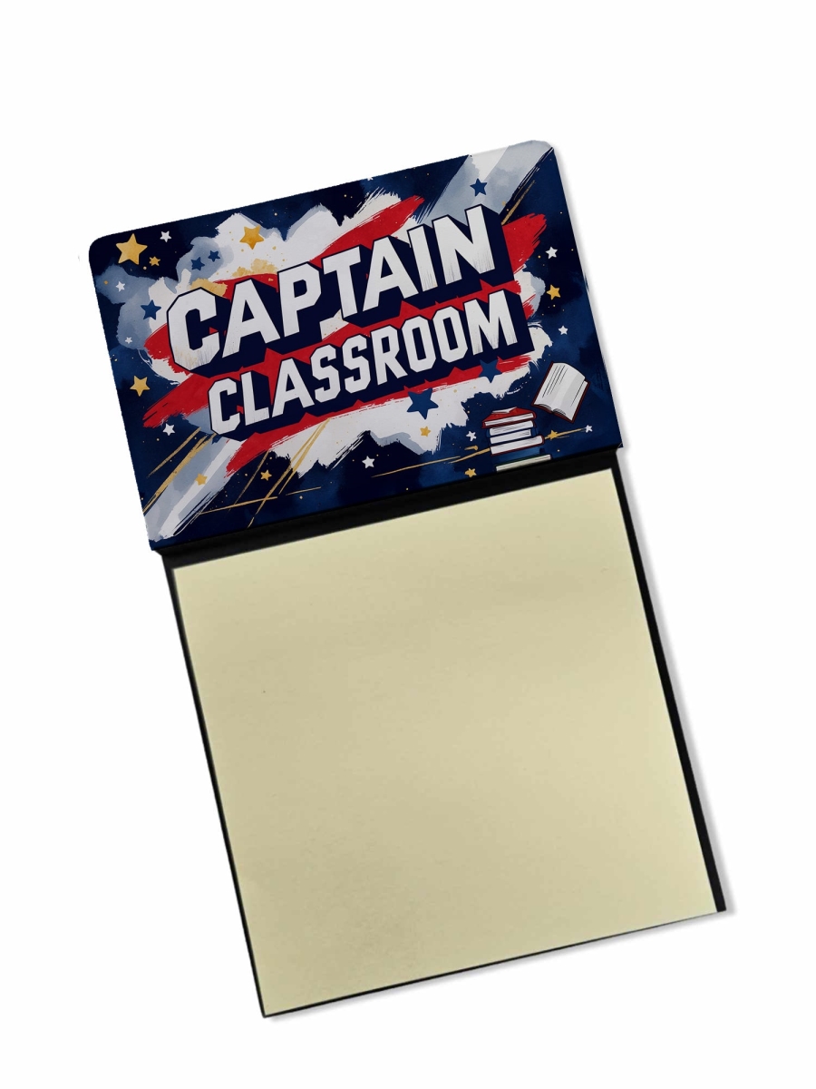 DAC8730TSN 5.25 x 3.25 in. Captain Classroom Funny Sticky Note Holder for Teachers Gift