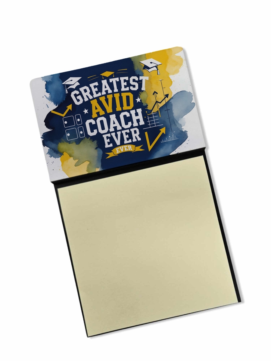 DAC8770TSN 5.25 x 3.25 in. Greatest AVID Coach Ever Funny Sticky Note Holder for Teachers Gift