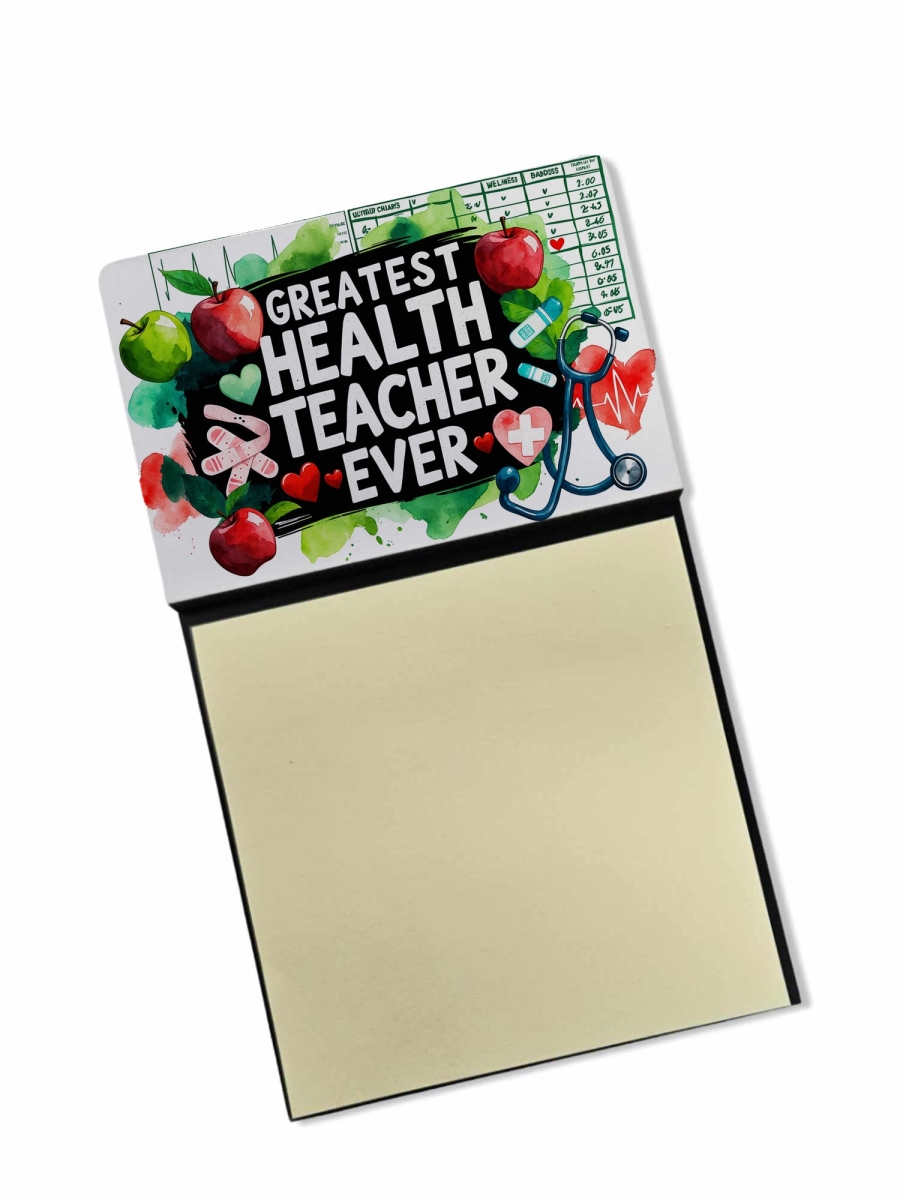 DAC8823TSN 5.25 x 3.25 in. Greatest Health Teacher Ever Funny Sticky Note Holder for Teachers Gift