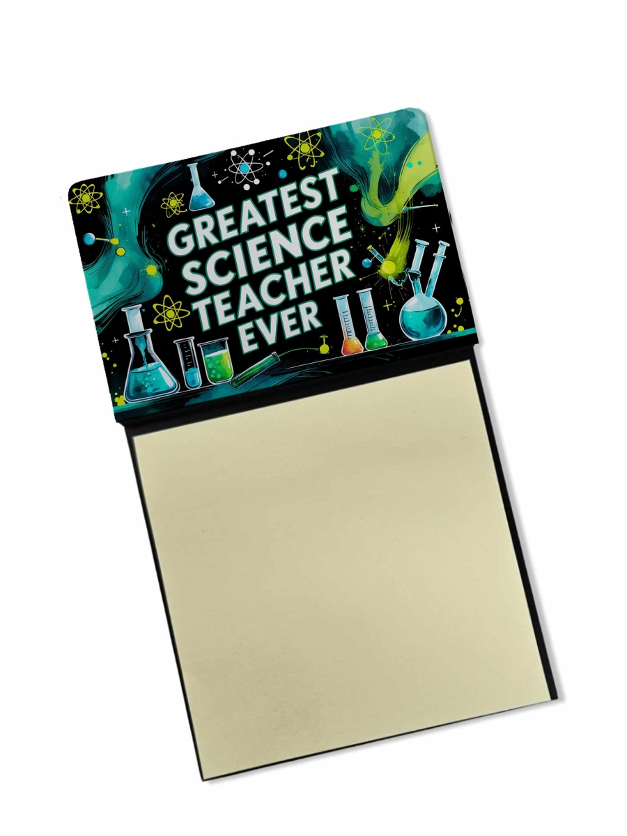 DAC8869TSN 5.25 x 3.25 in. Greatest Science Teacher Ever Funny Sticky Note Holder for Teachers Gift