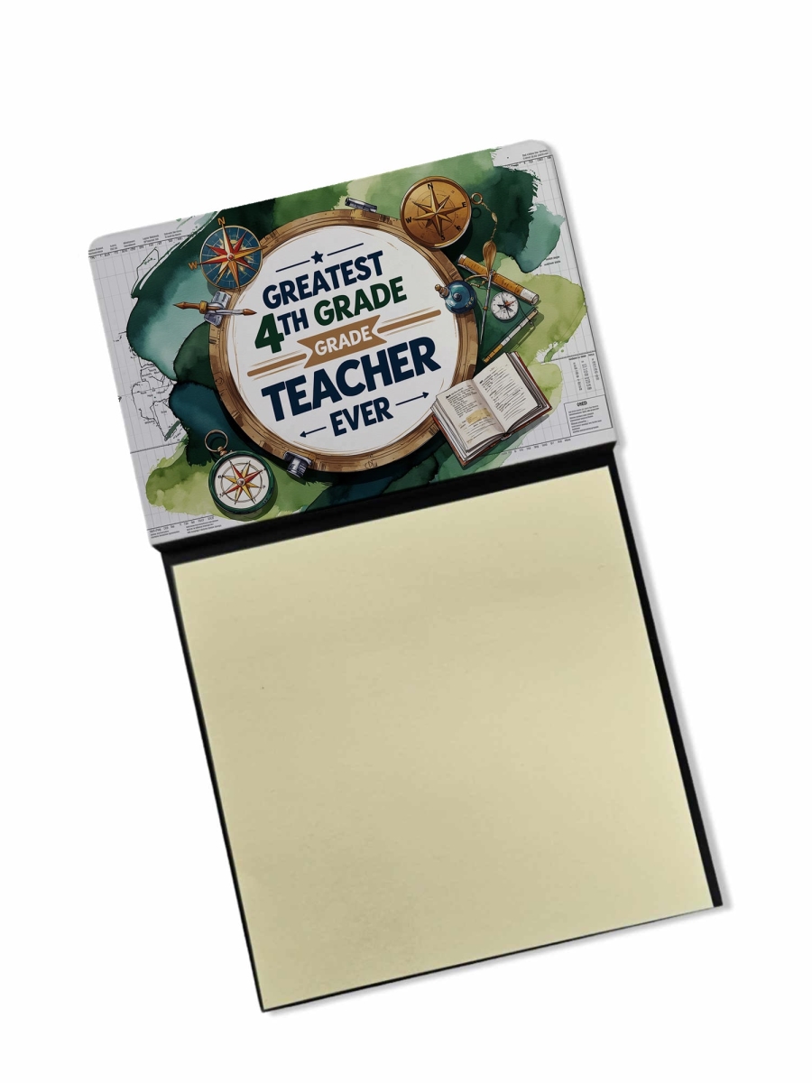 DAC8757TSN 5.25 x 3.25 in. Greatest 4th Grade Teacher Ever Funny Sticky Note Holder for Teachers Gift