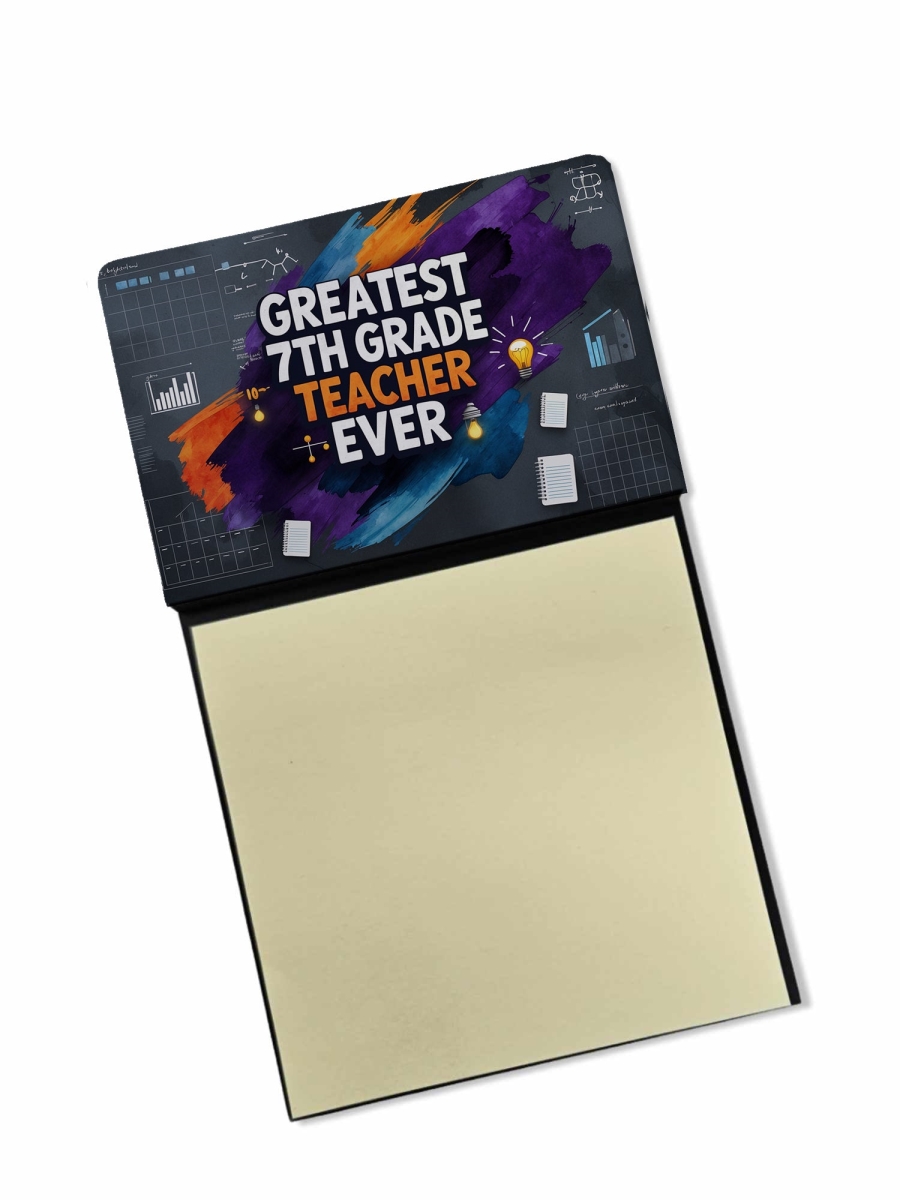 DAC8760TSN 5.25 x 3.25 in. Greatest 7th Grade Teacher Ever Funny Sticky Note Holder for Teachers Gift