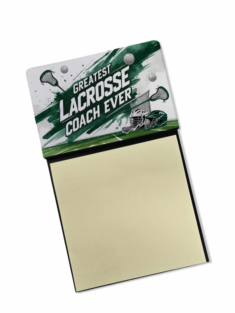 DAC8840TSN 5.25 x 3.25 in. Greatest Lacrosse Coach Ever Funny Sticky Note Holder for Teachers Gift