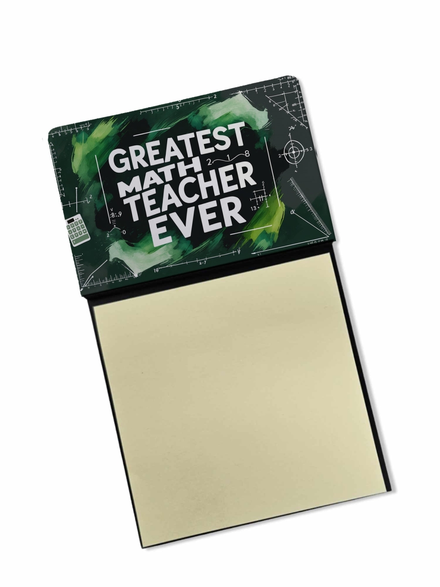 DAC8846TSN 5.25 x 3.25 in. Greatest Math Teacher Ever Funny Sticky Note Holder for Teachers Gift
