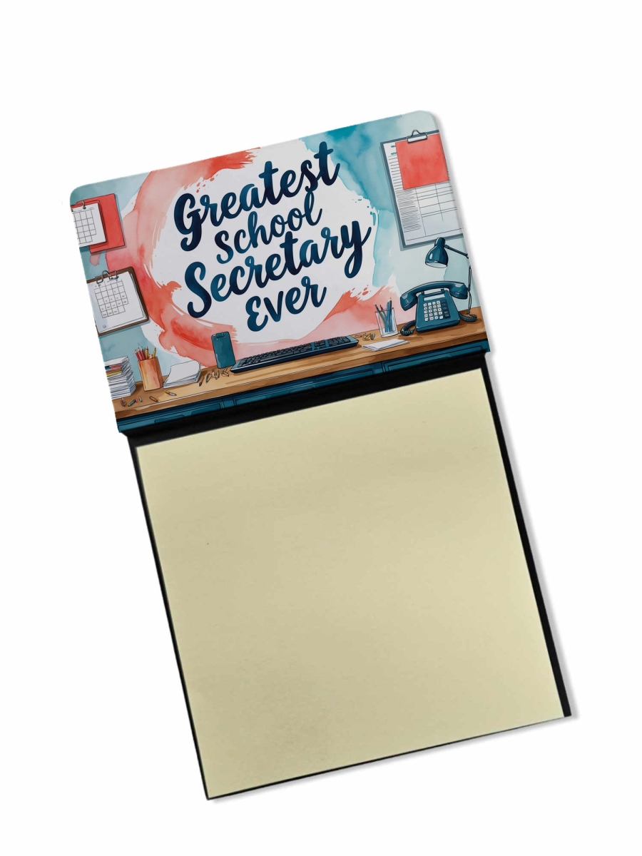 DAC8867TSN 5.25 x 3.25 in. Greatest School Secretary Ever Funny Sticky Note Holder for Teachers Gift