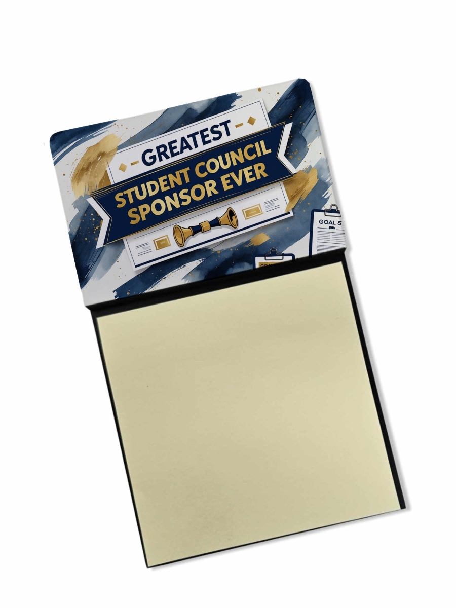 DAC8878TSN 5.25 x 3.25 in. Greatest Student Council Sponsor Ever Funny Sticky Note Holder for Teachers Gift