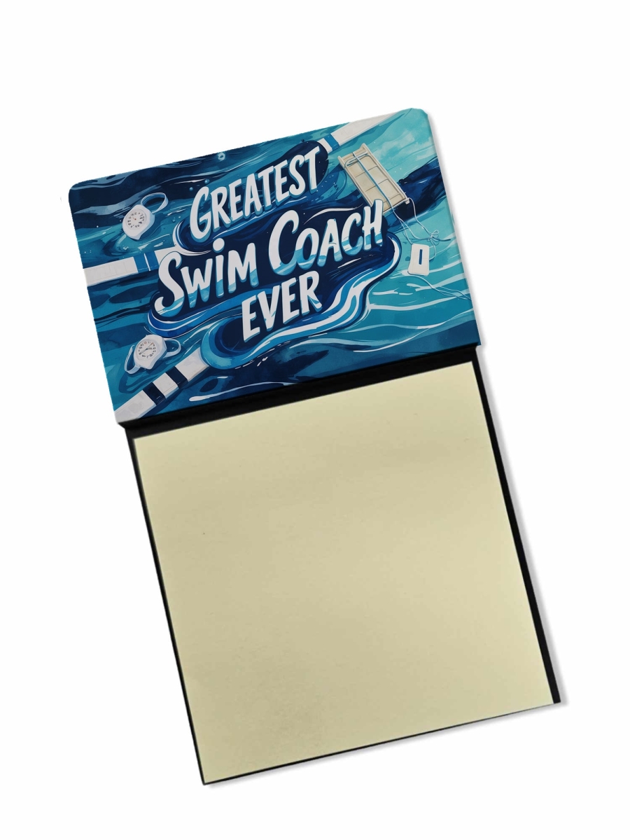 DAC8880TSN 5.25 x 3.25 in. Greatest Swim Coach Ever Funny Sticky Note Holder for Teachers Gift