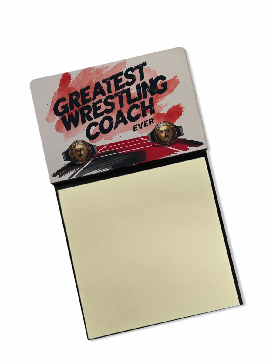 DAC8894TSN 5.25 x 3.25 in. Greatest Wrestling Coach Ever Funny Sticky Note Holder for Teachers Gift