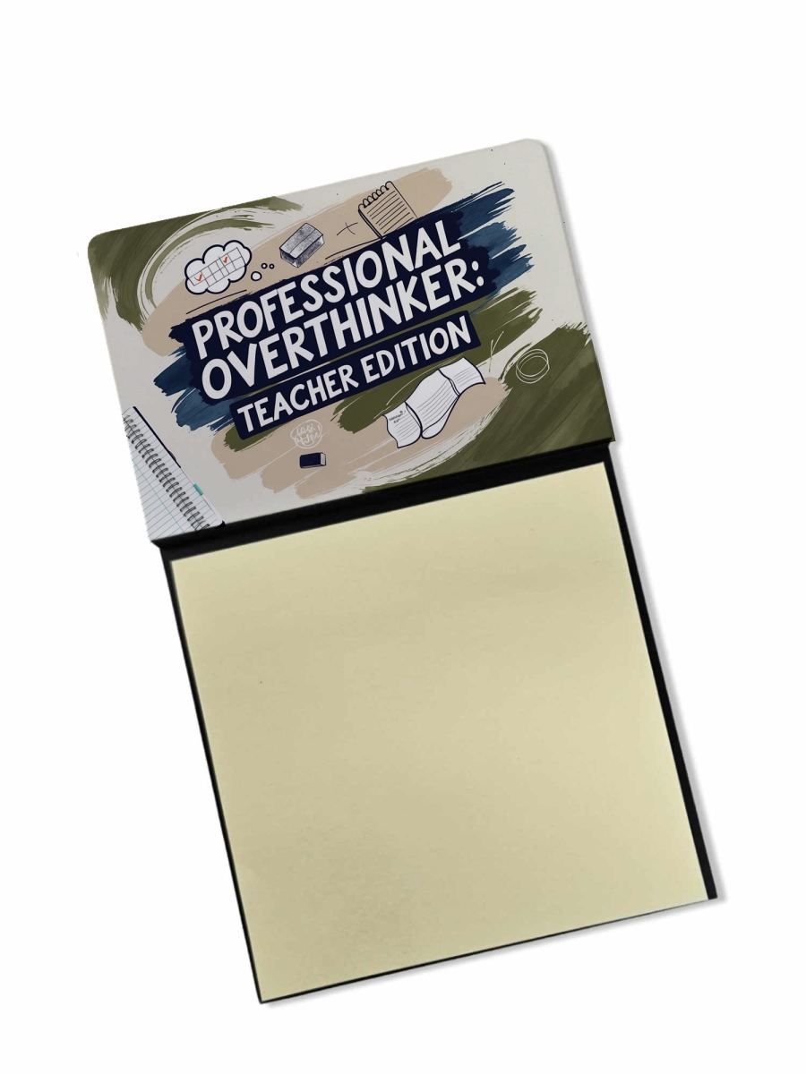 DAC8936TSN 5.25 x 3.25 in. Professional Overthinker Teacher Edition Funny Sticky Note Holder for Teachers Gift