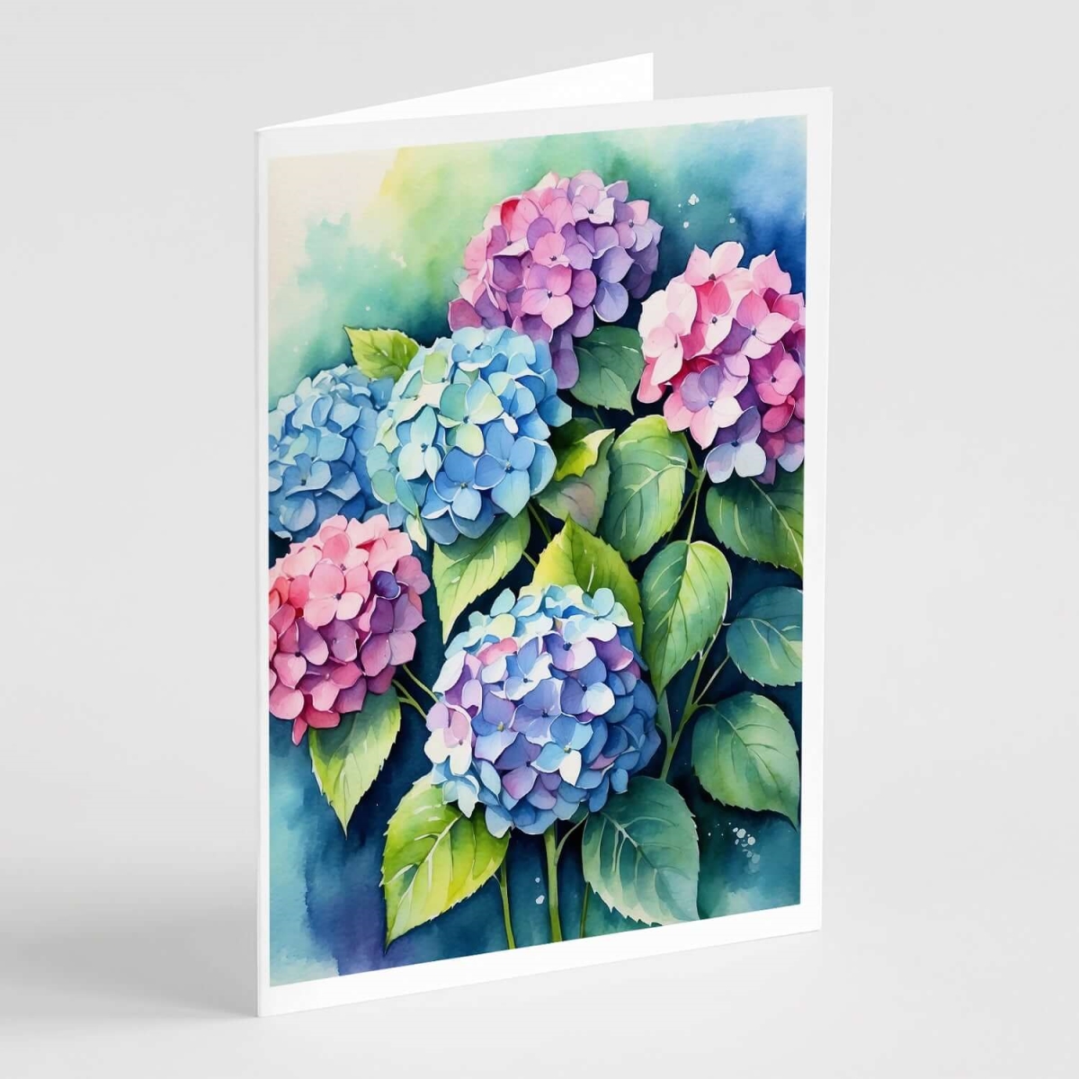 DAC8597GCA7P 5 x 7 in. Hydrangeas Greeting Cards - Pack of 8
