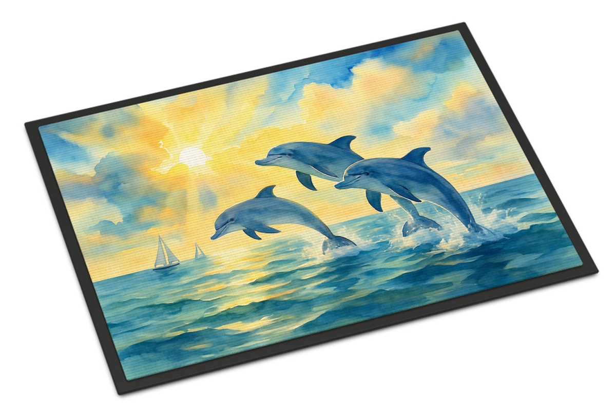 DAC8221JMAT 24 x 36 in. Dolphins in the Bay Doormat