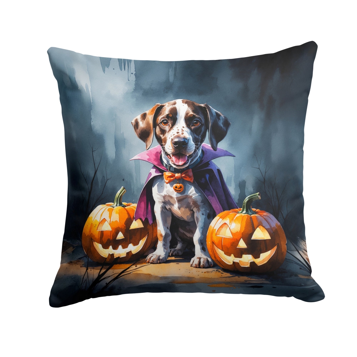 DAC8421PW1818 18 x 18 in. German Shorthaired Pointer Puppy Halloween Throw Pillow