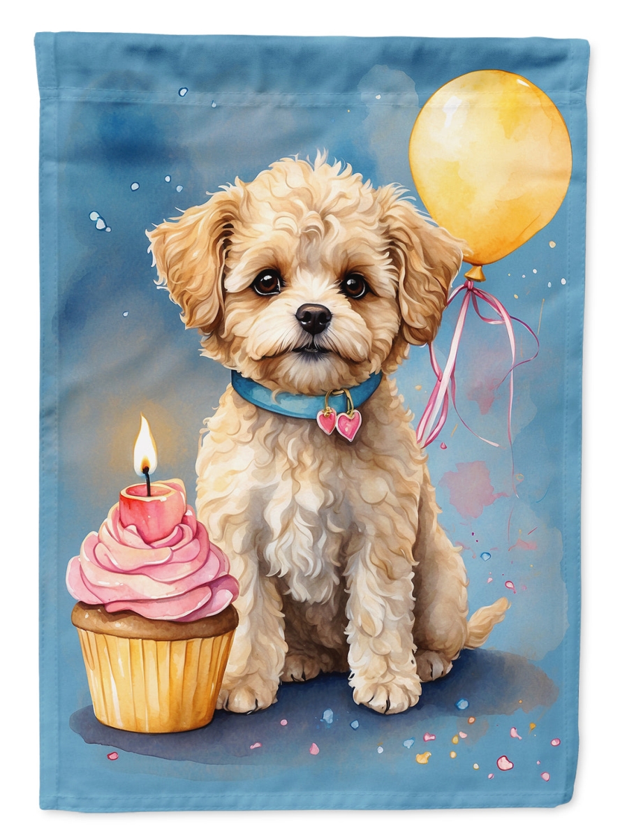 Maltipoo Birthday House Flag - Multi-Color - 40 x 28 in. - Durable Polyester