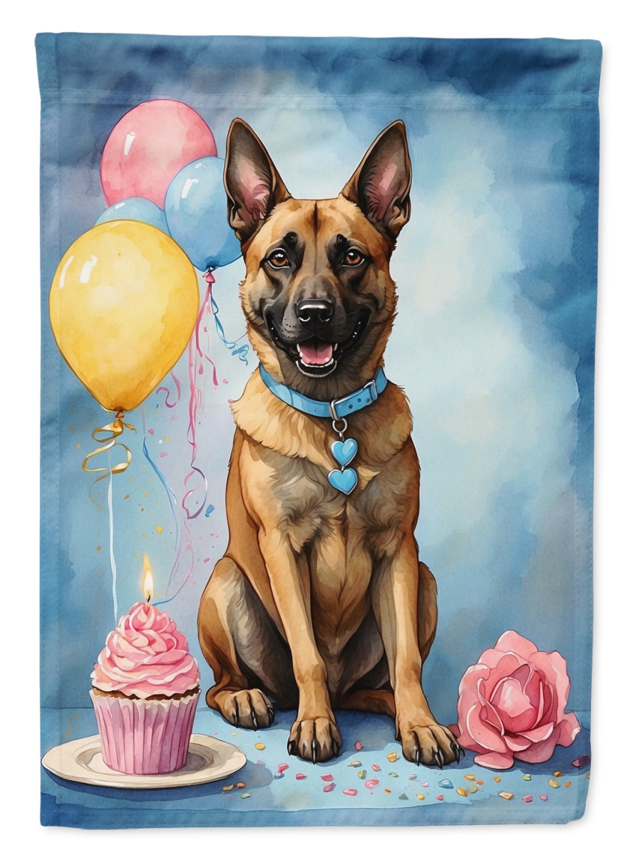 Belgian Malinois Birthday House Flag - Multi-Color - 40 x 28 in. - Heavy Duty Polyester