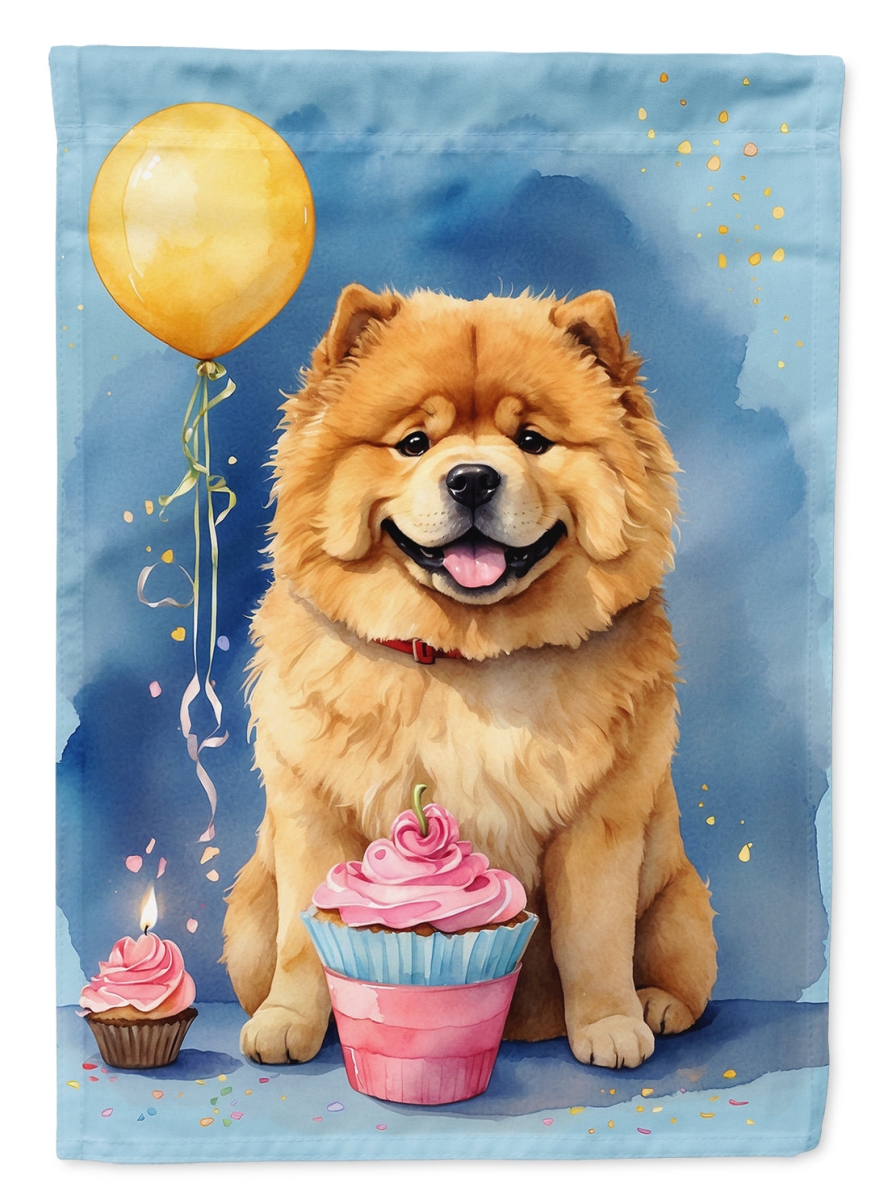 Chow-Chow Birthday House Flag - Multicolor - 40 x 28 in. - Dual-Sided Print