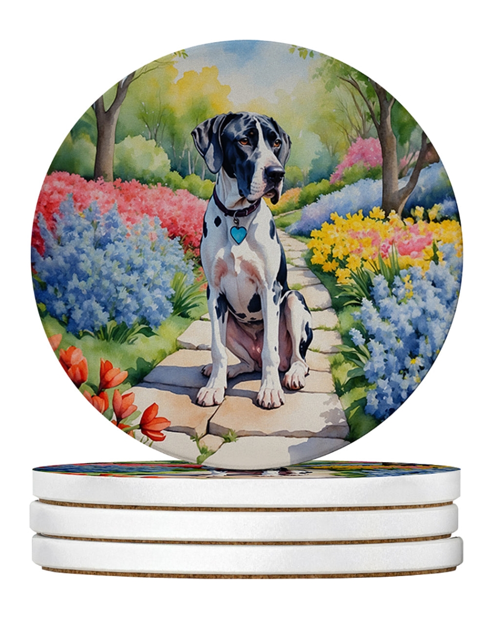 DAC6644RCS4 4 x 4 in. Great Dane Spring Path Sandstone Coasters - Large - Pack of 4