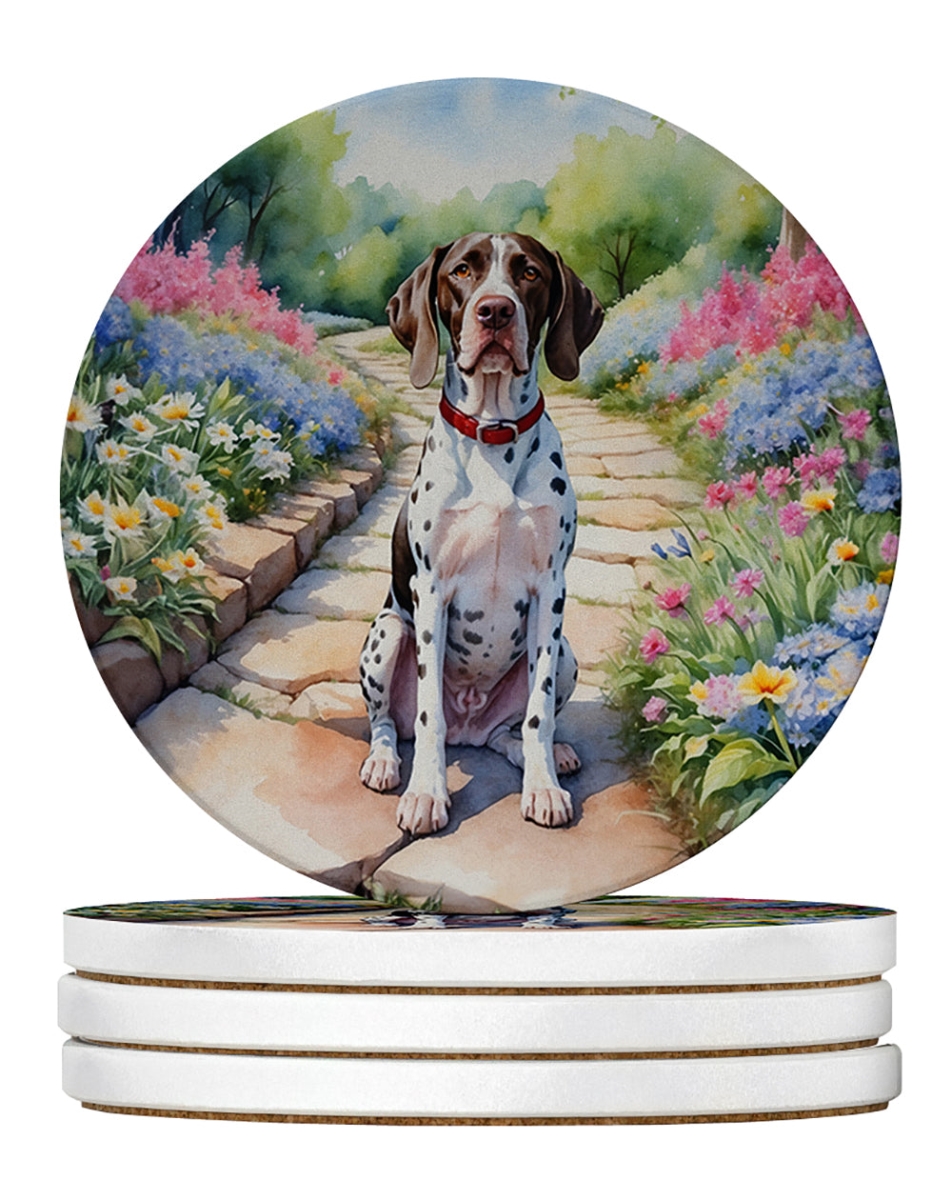 DAC6689RCS4 4 x 4 in. Pointer Spring Path Sandstone Coasters - Large - Pack of 4