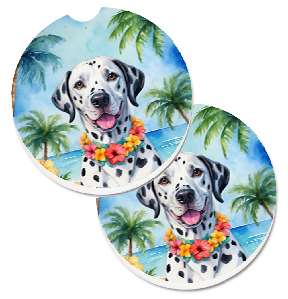 DAC6420CARC 2.5 x 2.5 in. Dalmatian Luau Cup Holder Car Coasters - Set of 2