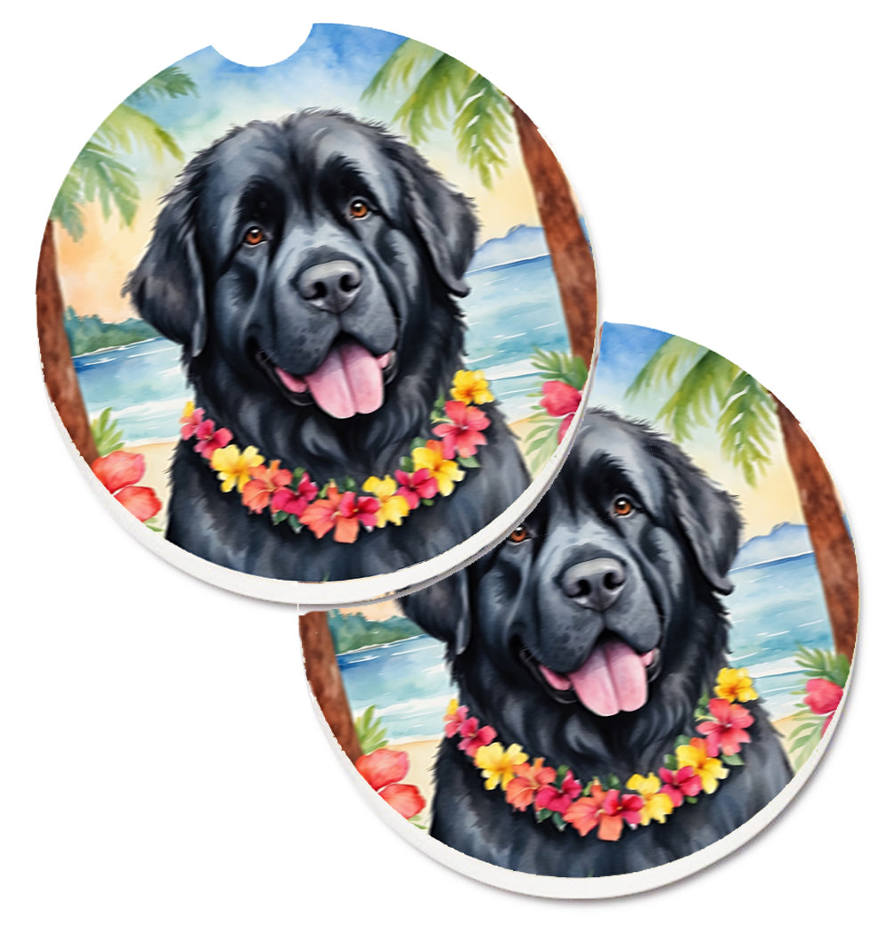 DAC6479CARC 2.5 x 2.5 in. Found Land Luau Cup Holder Car Coasters - Set of 2