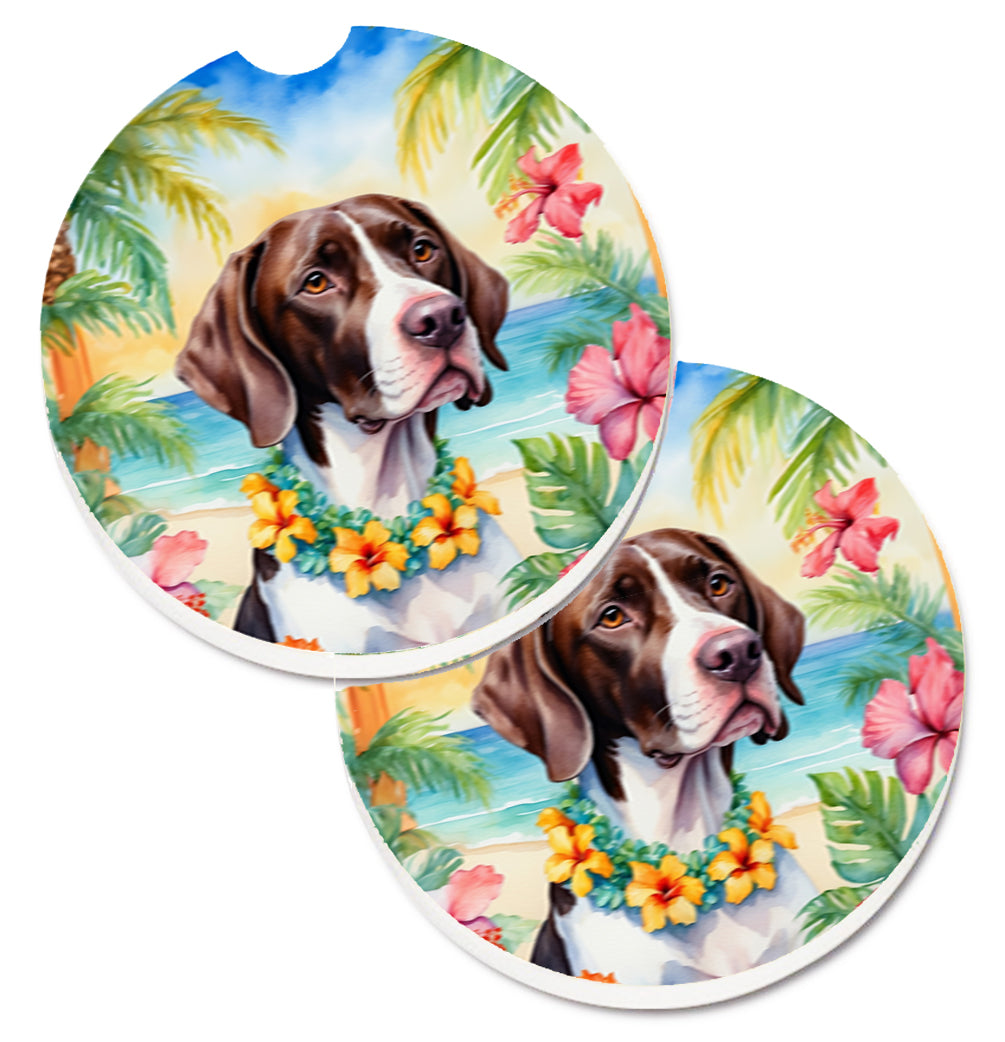 DAC6492CARC 2.5 x 2.5 in. Pointer Luau Cup Holder Car Coasters - Set of 2