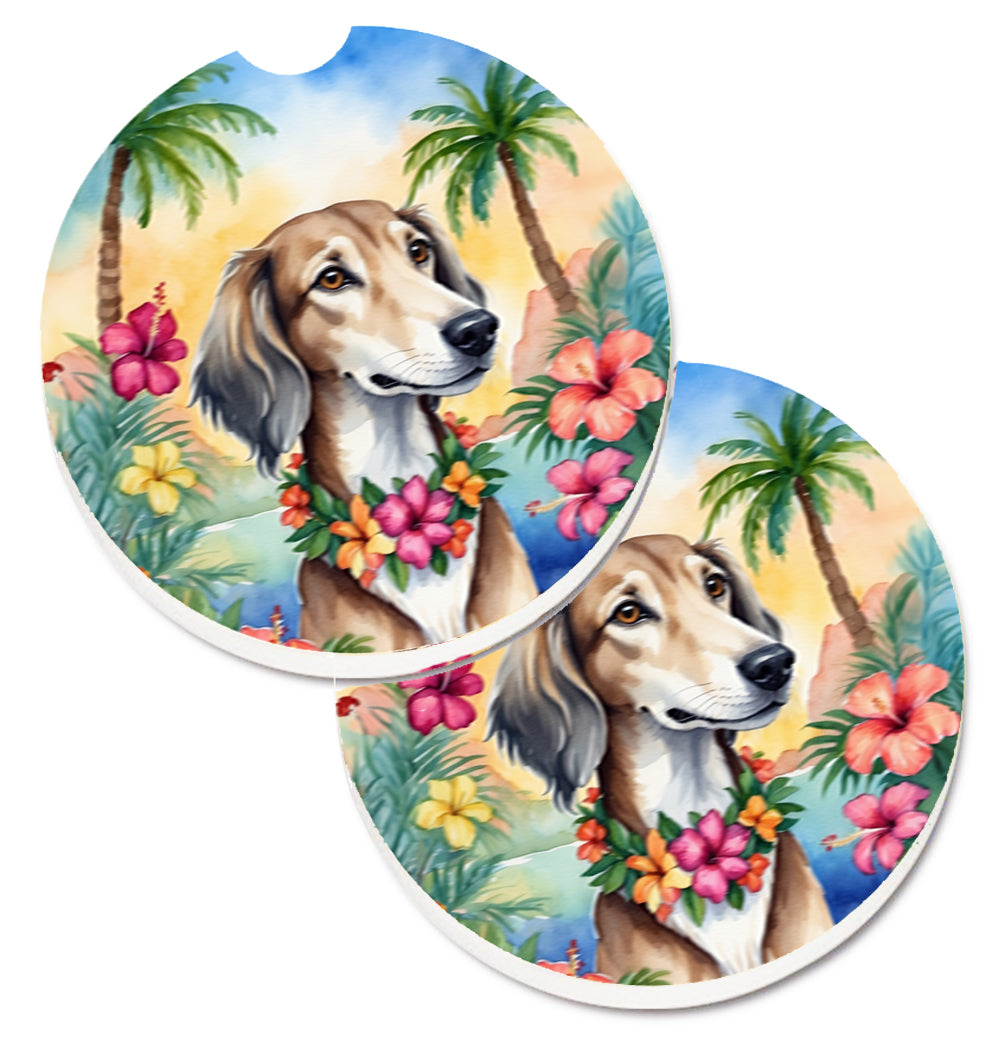 DAC6511CARC 2.5 x 2.5 in. Saluki Luau Cup Holder Car Coasters - Set of 2