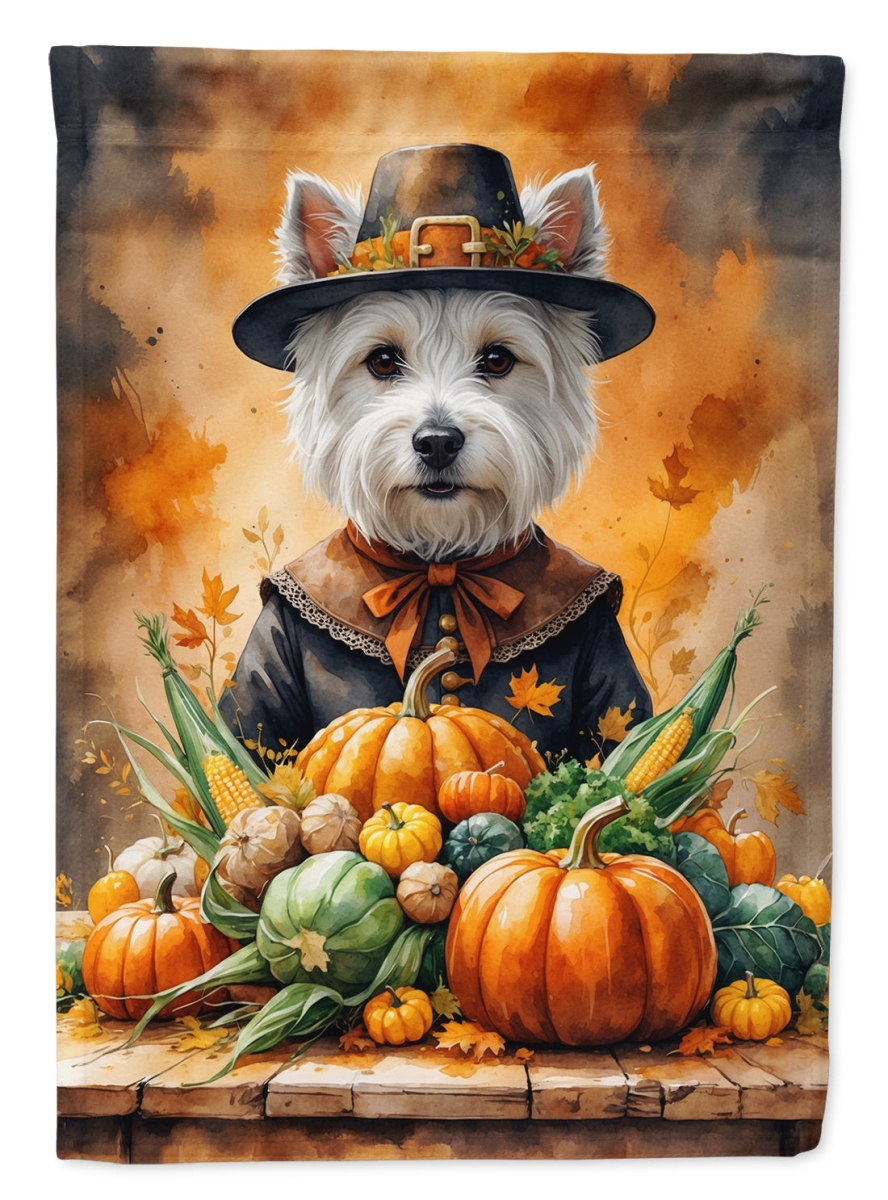 DAC8336CHF 40 x 28 in. Westie Thanksgiving House Flag