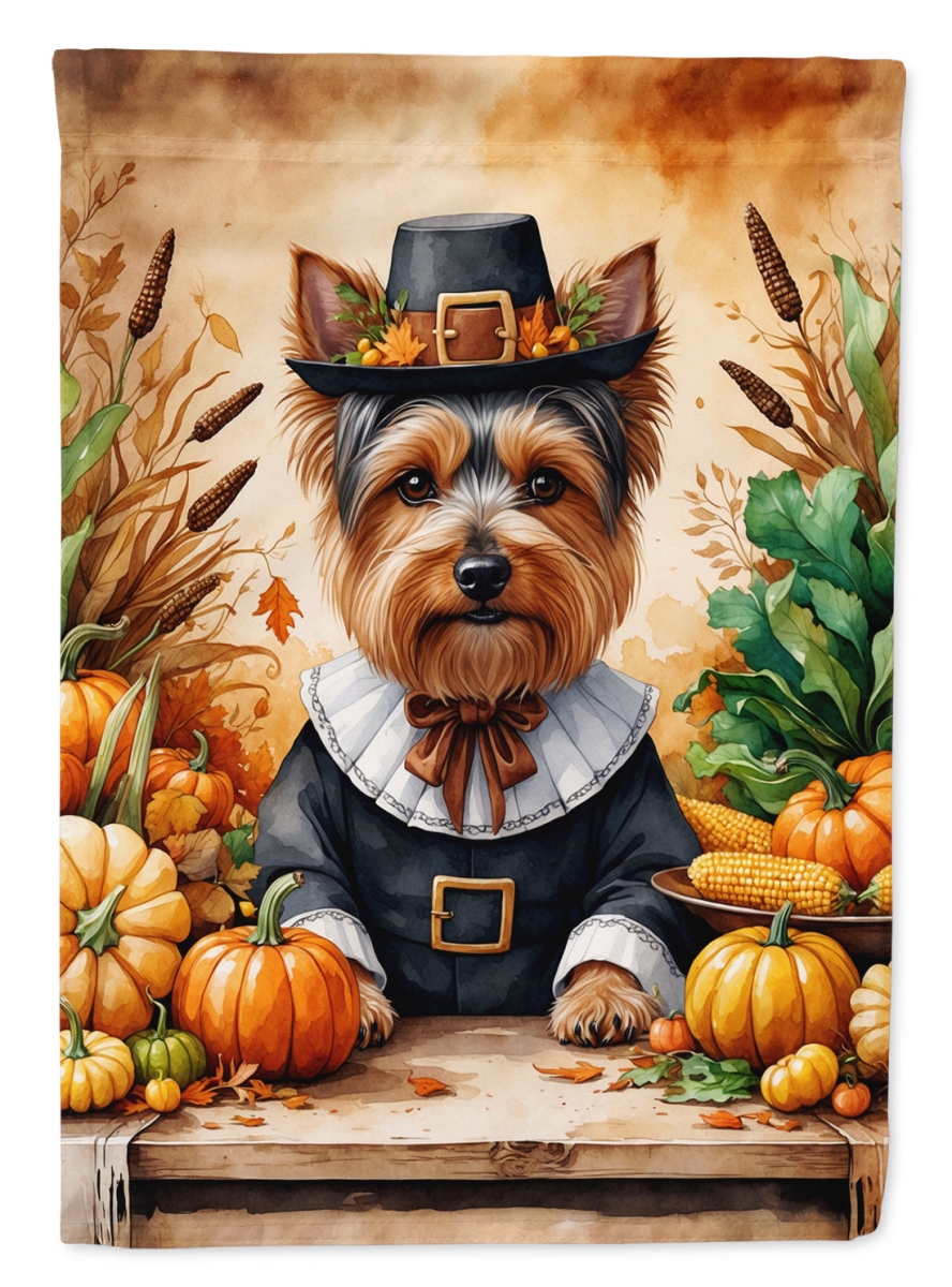 DAC8337CHF 40 x 28 in. Yorkshire Terrier Thanksgiving House Flag