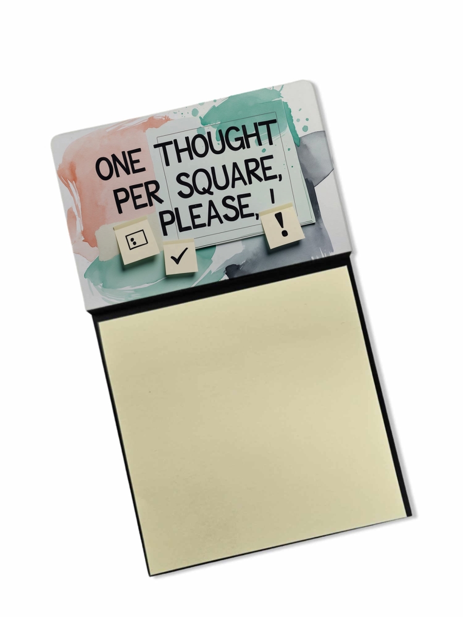 DAC8657SSN 5.25 x 3.25 in. One Thought Per Square Please Funny Sticky Note Holder
