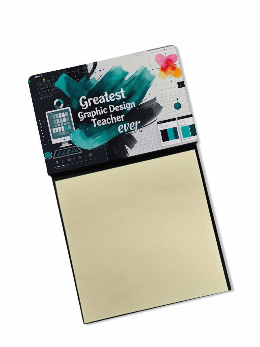DAC8820TSN 5.25 x 3.25 in. Greatest Graphic Design Teacher Ever Funny Sticky Note Holder for Teachers Gift