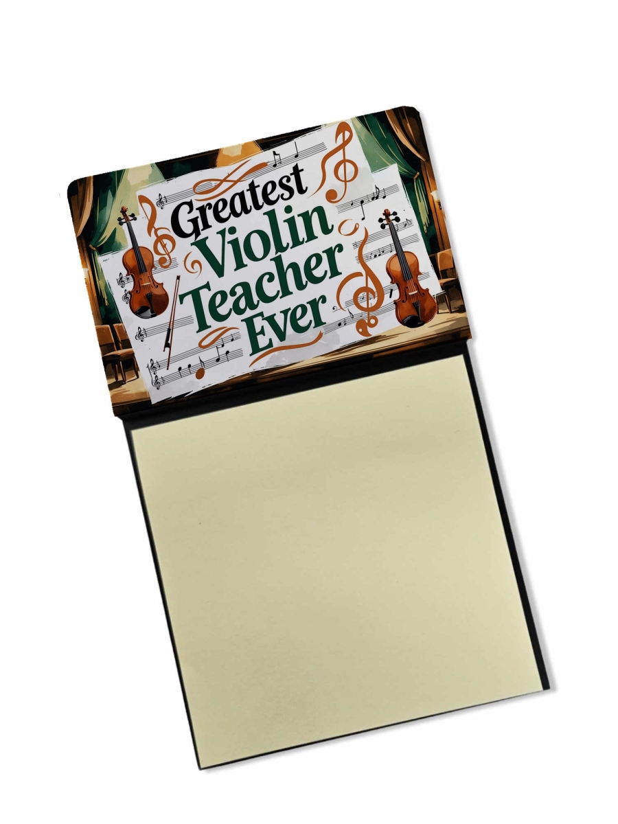 DAC8888TSN 5.25 x 3.25 in. Greatest Violin Teacher Ever Funny Sticky Note Holder for Teachers Gift