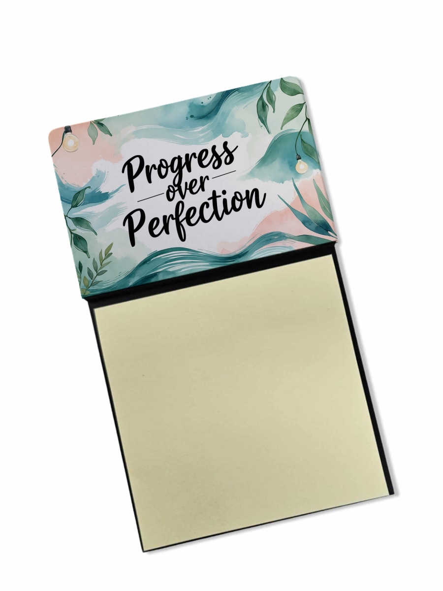 DAC8937TSN 5.25 x 3.25 in. Progress Over Perfection Funny Sticky Note Holder for Teachers Gift