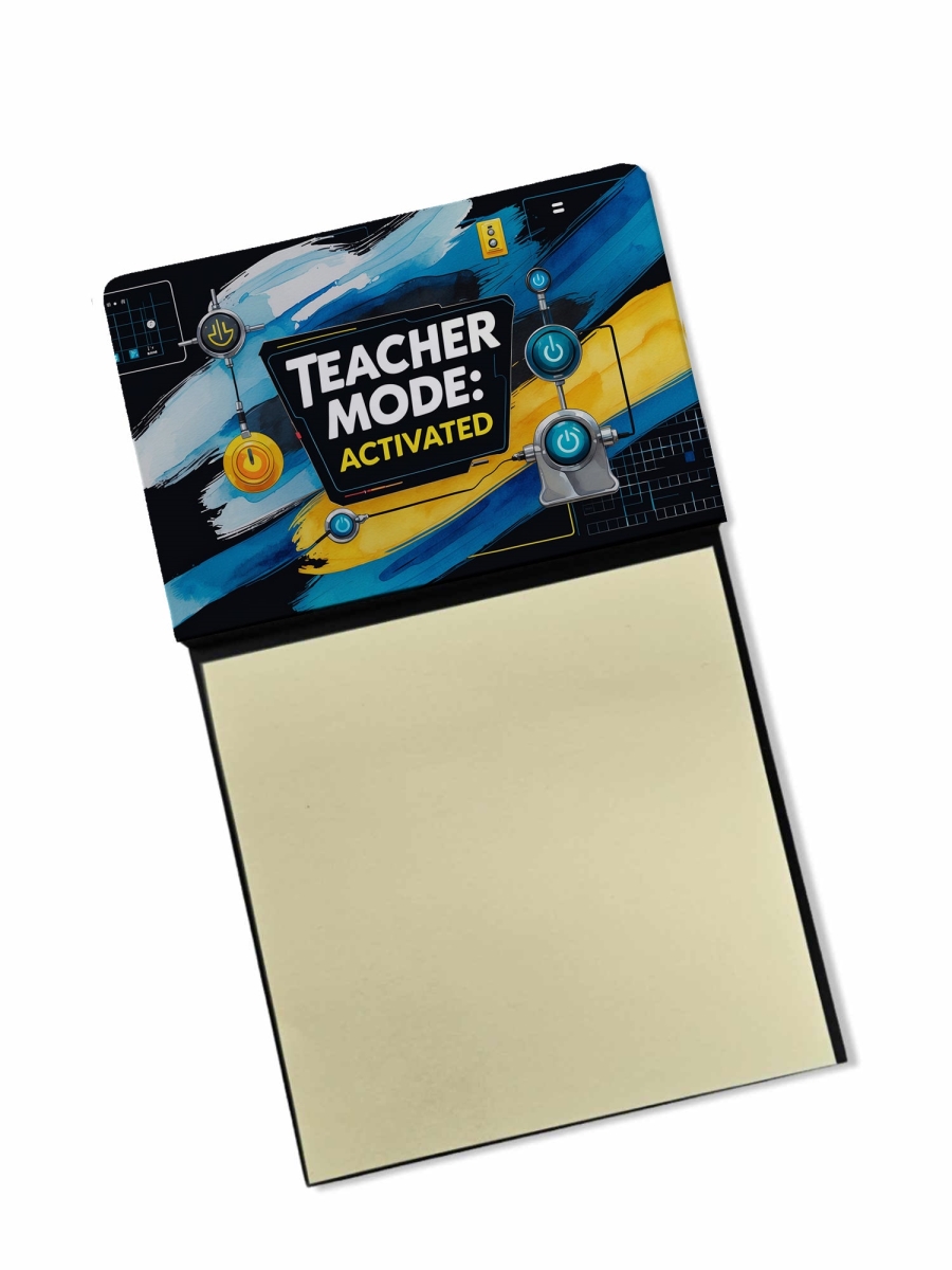DAC8956TSN 5.25 x 3.25 in. Teacher Mode Activated Funny Sticky Note Holder for Teachers Gift