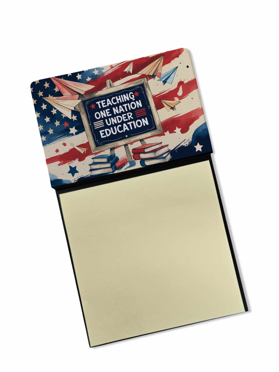 DAC8963TSN 5.25 x 3.25 in. Teaching One Nation Under Education Funny Sticky Note Holder for Teachers Gift
