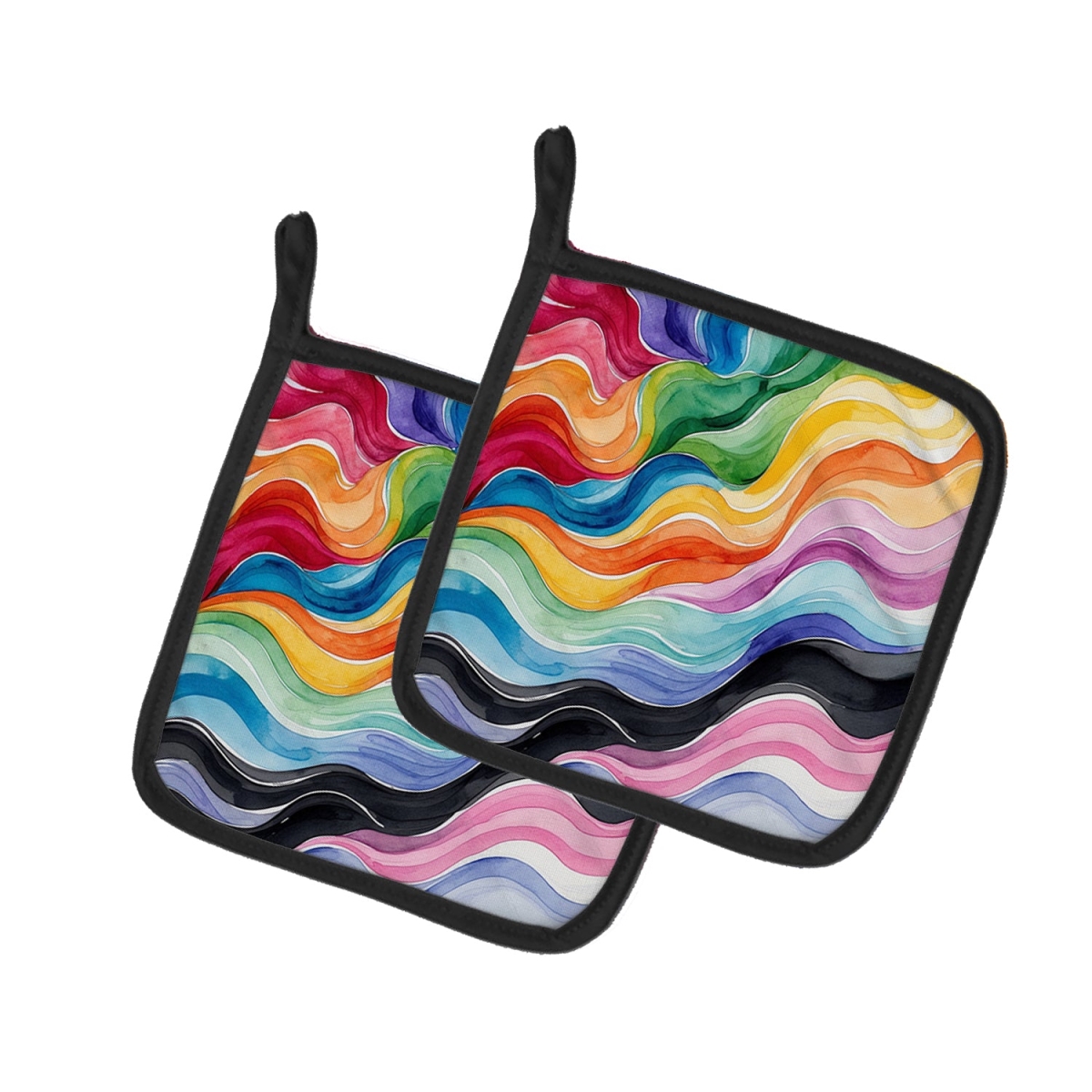 DAC8619PTHD 7.5 x 7.5 in. Progress Pride Waves of Unity Pair of Pot Holders