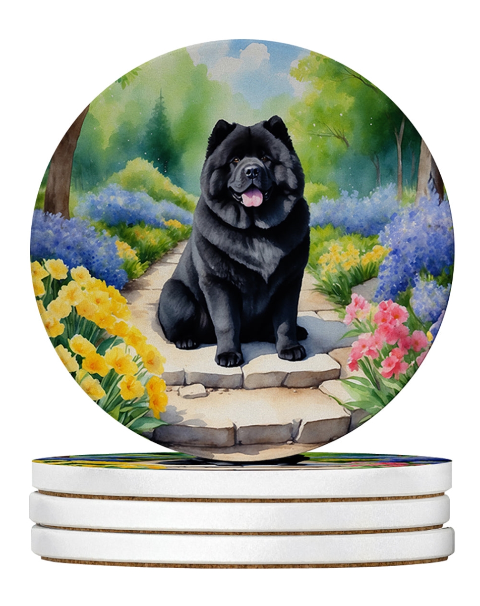 DAC6600RCS4 4 x 4 in. Chow-Chow Spring Path Sandstone Coasters - Large - Pack of 4