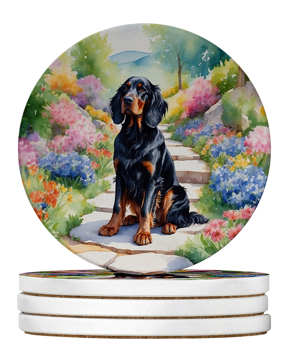 DAC6640RCS4 4 x 4 in. Gordon Setter Spring Path Sandstone Coasters - Large - Pack of 4